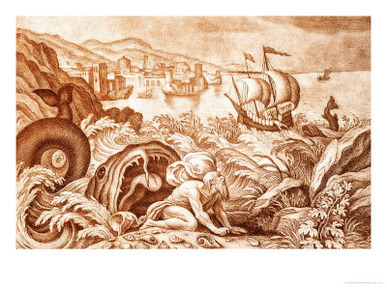 Jonah and the Whale Illustration from a Bible