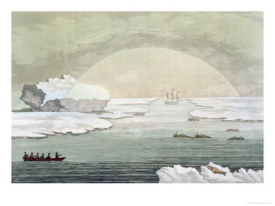 Iced-In British Whaleboat Liberated by Sun's Rays, Baffin Bay, c.1817