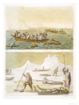 Greenland: Whale Fishing and Seal Hunting, Le Costume Ancien ou Moderne, c.1820-30